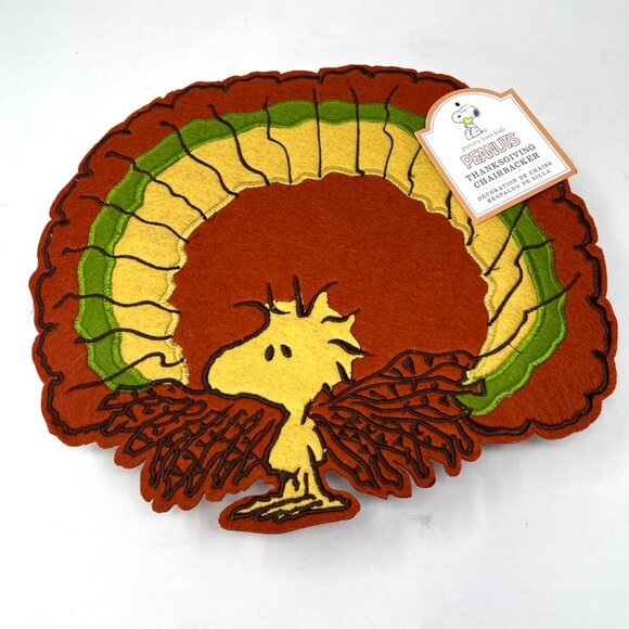 Pottery Barn Kids Thanksgiving Chairbacker Snoopy Woodstock Peanuts Turkey - Picture 1 of 7